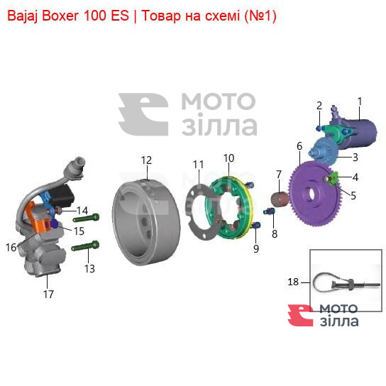 Электростартер Bajaj Boxer JH351601