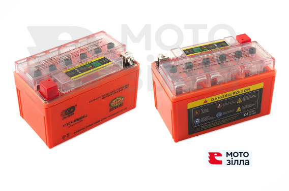 Аккумулятор 12V 7Аh/10HR YTX7A-BS iGEL (MF) (Размер: 150x85x95 mm, оранжевый, с индикатором заряда) OUTDO