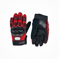 Перчатки с пальцами YM008-2 (размер: L, цвет: черные с красным, защита пальцев)