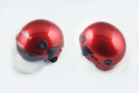 Шлем открытый   (mod:101) (классическая форма, прозрачный визор) (size:XL, красный)   LS2