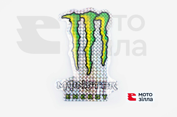 Наклейка   логотип   MONSTER ENERGY   (12x17см, голограмма)   (#7312A)
