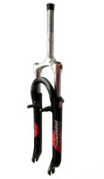 Вилка велосипедная амортизационная   (алюминий, красная, 550)   ZOOM   KL