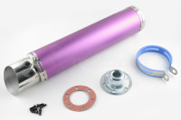 Глушитель (тюнинг)   420*100mm, креп. Ø78mm   (нержавейка, фиолетовый, прямоток, mod:2)