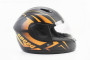 Шлем детский закрытый 801 XXS - ЧЕРНЫЙ матовый с рисунком оранжевым (возможны дефекты покраски) F-2 360075