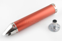 Глушитель (тюнинг)   280*60mm, креп. Ø48mm   (нержавейка, сигара, красный, прямоток, mod:4)