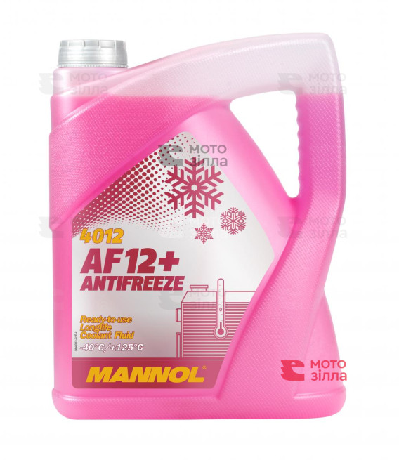 Жидкость охлаждающая (антифриз) 4012 AF12+ красная (-40˚C) 5л MANNOL Германия