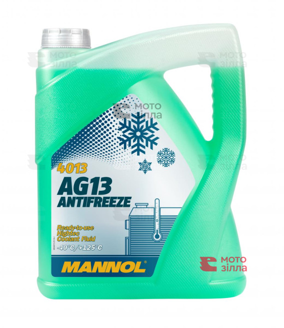 Жидкость охлаждающая (антифриз) 4013 AG13 зелёная (-40˚C) 5л MANNOL Германия