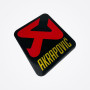 Наклейка логотип на глушитель AKRAPOVIC толстая (размер: 73х87 мм) (mod: 2) N-3216