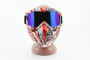 Очки + защитная маска, бело-красно-черная (хамелеон стекло) MT-009