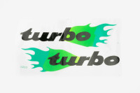 Наклейки (набор)   TURBO   (24х15см, зеленые)   (#0203)