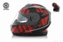 Шлем трансформер  "VLAND"  #160 +очки, M, Red/Black