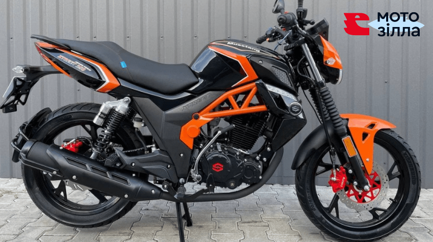 Мотоцикл Мустанг чорний з помаранчевим
