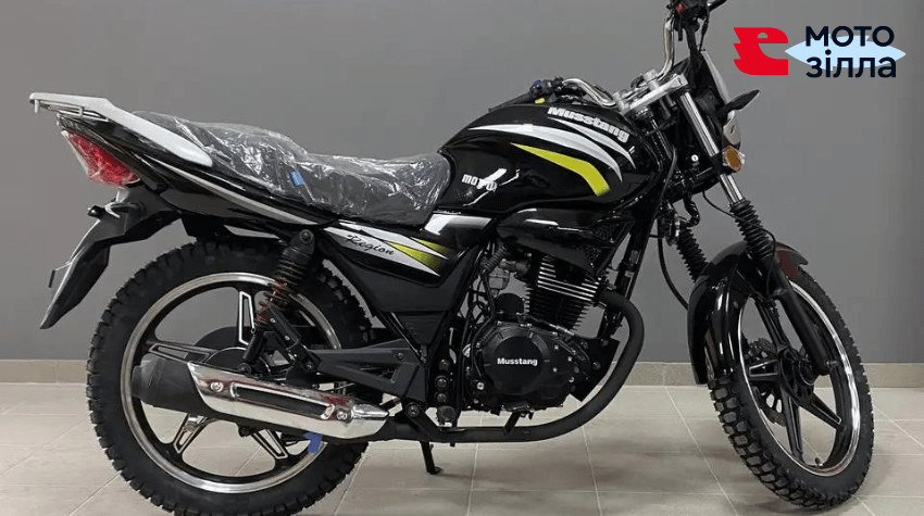 Мотоцикл Мустанг чорний з великим баком
