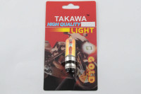 Лампа P15D-25-3 (3 вуса) 12V 18W / 18W (хамелеон рожевий) (блістер) TAKAWA (mod: A)