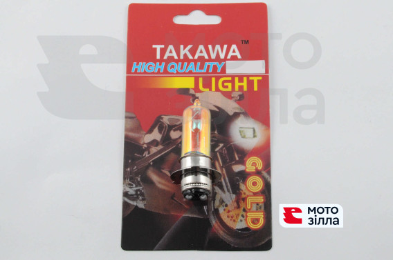Лампа P15D-25-3 (3 вуса) 12V 18W / 18W (хамелеон рожевий) (блістер) TAKAWA (mod: A)