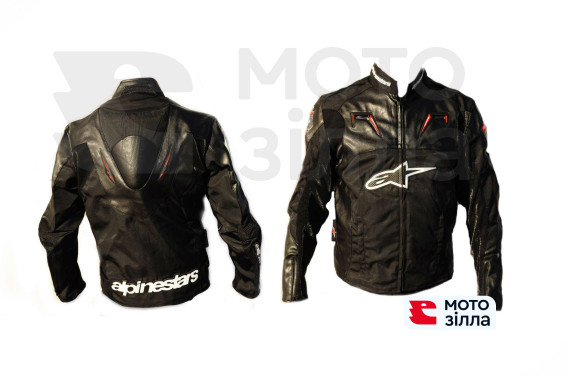 Мотокуртка   ALPINESTARS   (кожзам-текстиль) (с аэродинамическим горбом) (mod:GP, size:L, черная)