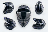 Шлем кроссовый   (mod:MX433) (с визором, size:XL, черно-синий, MAGNUM)   LS-2