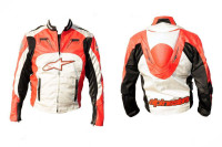 Мотокуртка   ALPINESTARS   (кожзам-текстиль) (с аэродинамическим горбом) (mod:1, size:XL, красная)