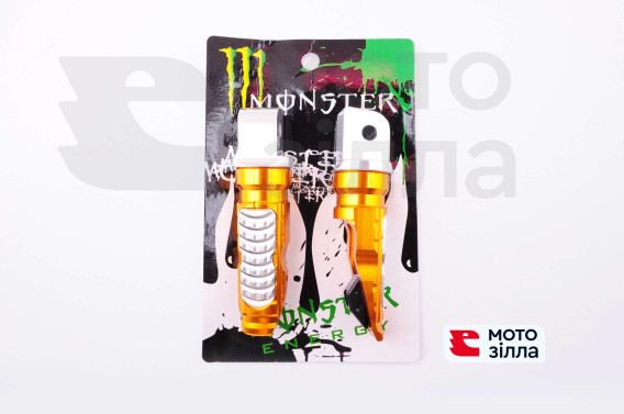 Підніжки пасажирські (mod: 1, жовті) MONSTER ENERGY