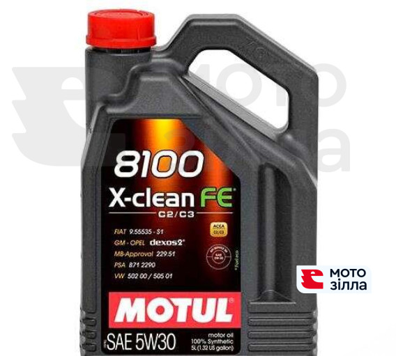 Масло моторное синтетическое автомобильное 4л (5W-30, 8100 X-CLEAN FE) MOTUL (#104776)
