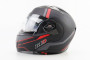 Шлем модуляр, закрытый с откидным подбородком + откидные очки BLD-158 Размер: L (59-60см), ЧЕРНЫЙ матовый с красно-серым рисунком BLD