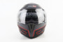 Шлем модуляр, закрытый с откидным подбородком + откидные очки BLD-158 Размер: L (59-60см), ЧЕРНЫЙ матовый с красно-серым рисунком BLD