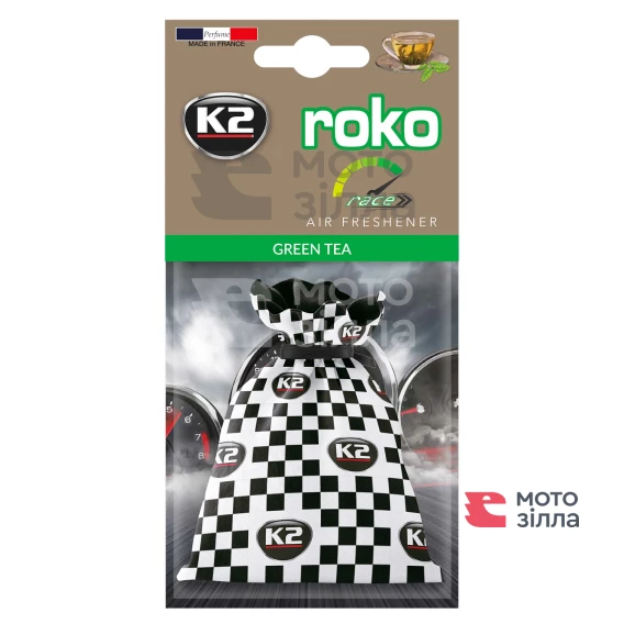 Ароматизатор для салону авто Roko Race зелений чай 25г K2