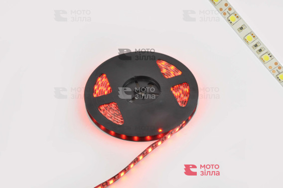 Стрічка світлодіодна SMD 5050 (червона, вологостійка, 60 крист / 1м, бухта 5м)