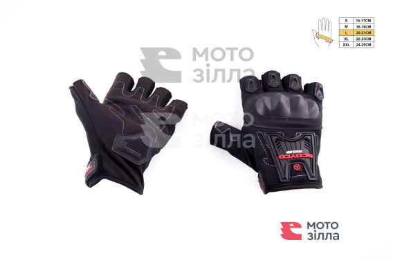 Перчатки без пальцев   (mod:MC-12D, size:L, черные, текстиль)   SCOYCO