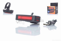 Габарит задній вело USB 3 режими яскравості, 2 яскравості мигалки, строб DEN-019