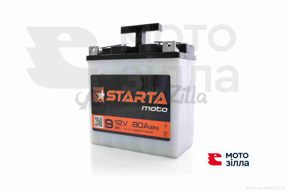 Аккумулятор 12V 9Ah SLA (Размер: 140x85x140 mm) "STARTA"
