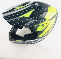 Шлем кроссовый   (с очками, size:L, 100%, черно- зеленый)