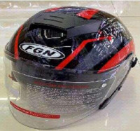 Шлем открытый   (mod:522-2) (size:L,черный с декором глянец)   FGN