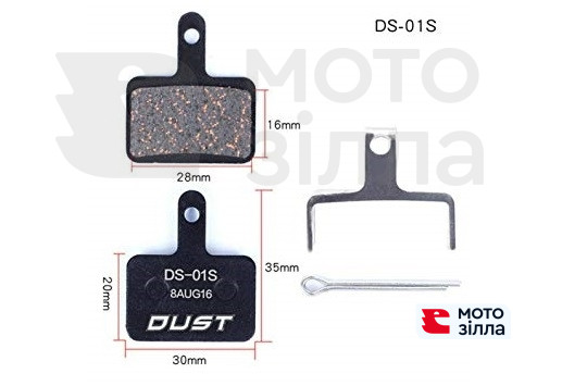Колодки тормозные полуметалл disc DUST DS-01S Shimano M515/M446/Tektro Draco и др.
