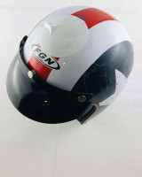 Шлем открытый   (с козырьком, size:XL, бело-синий)   (STAR)