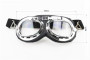 Очки для шлема "РЕТРО" черно-серебристые, стекло прозрачное MT-006