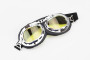 Очки для шлема "РЕТРО" черно-серебристые, стекло желтое MT-006