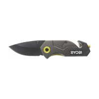 Нож складной Ryobi RFK25T, лезвие 57мм, стропорез, фиксатор лезвия, клипса