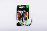 Повороты мини (пара)   стреловидные   (черные, желтое стекло)   MONSTER ENERGY