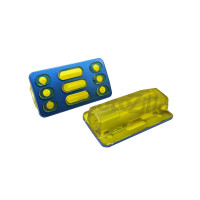 Гумки підніжок водія Delta (поліуретан-жовтий, метал-синій)