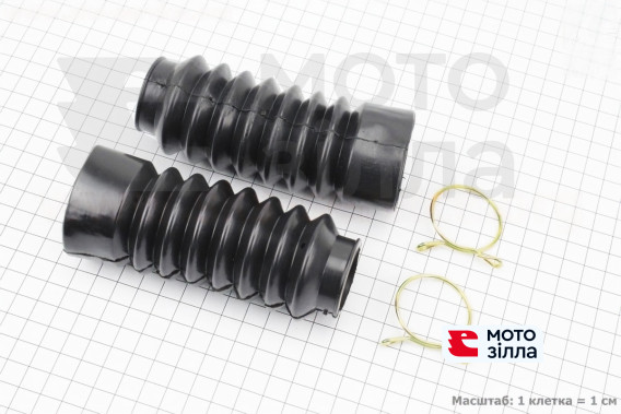 Гофра амортизатора переднього d=30 /45mm; L=125mm до-кт 2шт, ЧОРНИЙ Standart