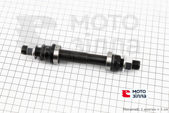 Ось задняя на BMХ М14х170мм в сборе, пром-подшипники (15*28*7) 6902 2RS, под гайку, черная