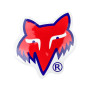 Наклейка логотип FOX (14x14см, червоний) (0368)