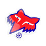 Наклейка логотип FOX (14x14см, червоний) (0368)