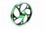 Диск передний литой 1,4-17" ACTIVE "волна", черный/зеленый "под дисковый тормоз" (ось 12мм)