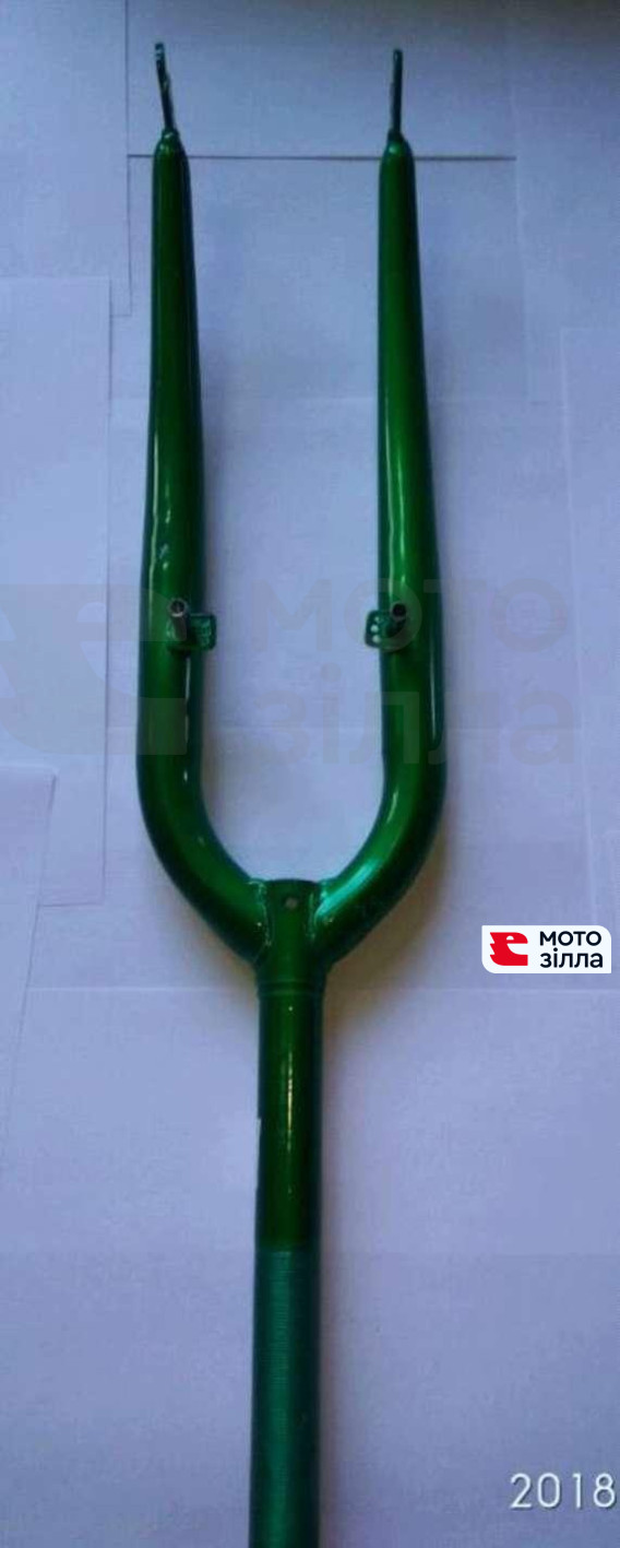 Вилка велосипедна жорстка (c кріпленням V-brake, 28) (зелена) DS