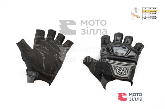 Перчатки без пальцев   (mod:MC-24D, size:M, черные, текстиль)   SCOYCO