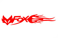 Наклейка логотип FOX (20x5см, червона, 2шт) (# 049)