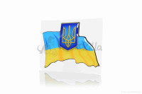 Наклейка прапор і герб України (90-65mm) силікон