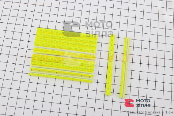 Светоотражатели на спицы 5х75мм, 12шт к-кт, желтые JY-1201